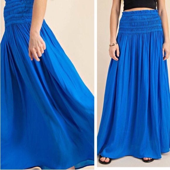 Bold bright blue boho maxi skirt - Picture 11 of 11